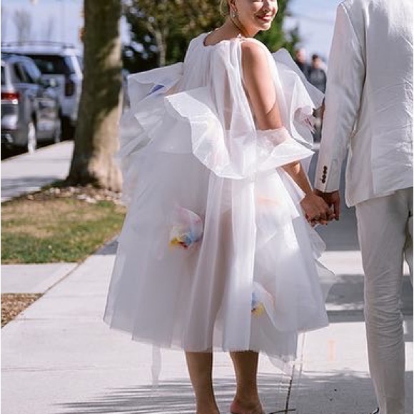 Susan Fang embroidered rose gown: custom made, worn once, original price $2500+ - Picture 2 of 4